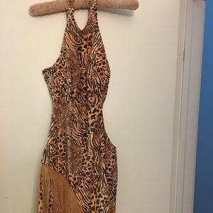 Sexy Leopard Latin Dance Dress Size L petite